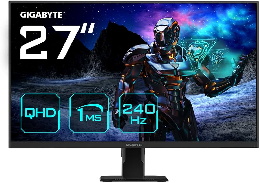 MONITOR LED 27' GIGABYTE GS27Q X, RISOLUZIONE QUAD HD 2560X1440, 1MS DI RISPOSTA, FREQUENZA 240HZ, 2XHDMI E 1XDISPLAY PORT